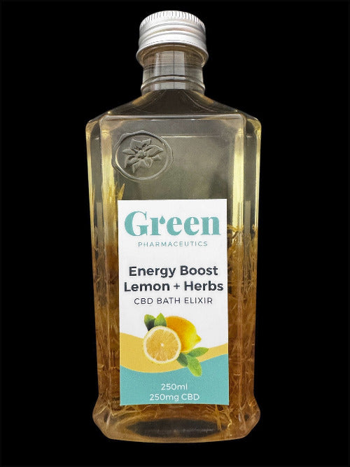 Energy Boost – Lemon + Herbs CBD Bath Elixir